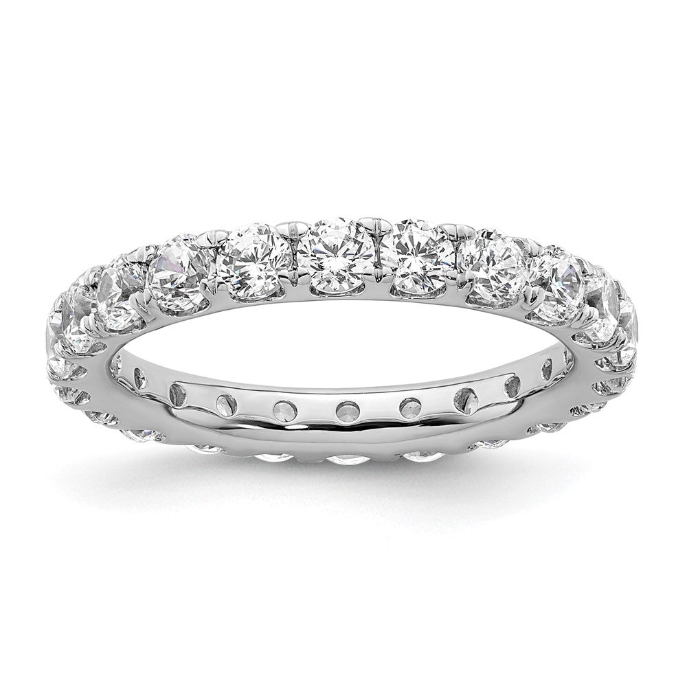 14k White Gold Polished Size 6.5 U-Shared Prong 2 carat Diamond Complete Eternity Band