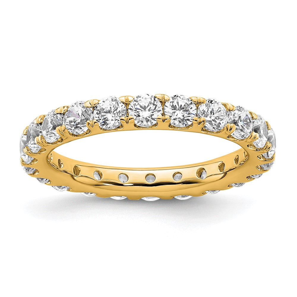 14k Polished Size 6.5 U-Shared Prong 2 carat Diamond Complete Eternity Band