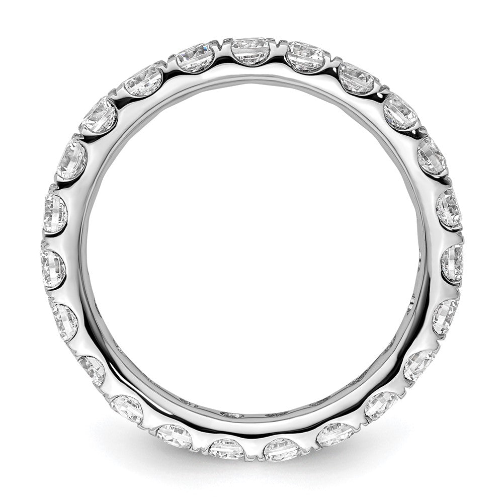 14k White Gold Polished Size 8.5 U-Shared Prong 2 carat Diamond Complete Eternity Band