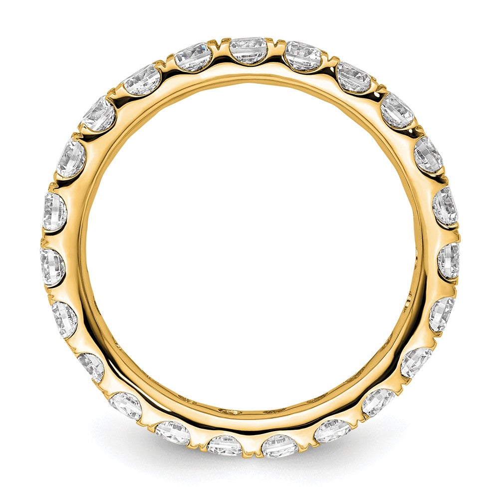 14k Polished Size 8.5 U-Shared Prong 2 carat Diamond Complete Eternity Band