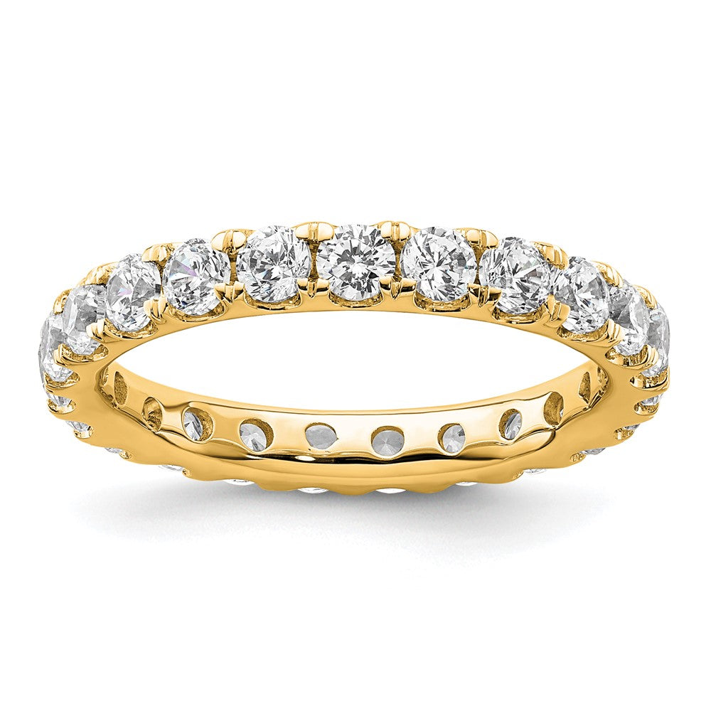 14k Polished Size 8 U-Shared Prong 2 carat Diamond Complete Eternity Band