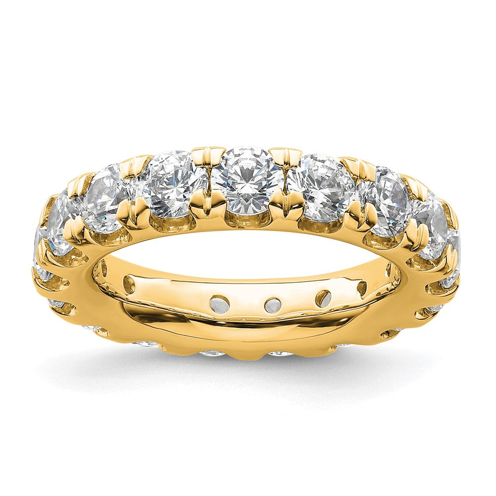 14k Polished Size 4.5 U-Shared Prong 3 carat Diamond Complete Eternity Band