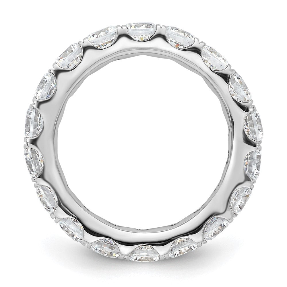 14k White Gold Polished Size 5.5 U-Shared Prong 3 carat Diamond Complete Eternity Band