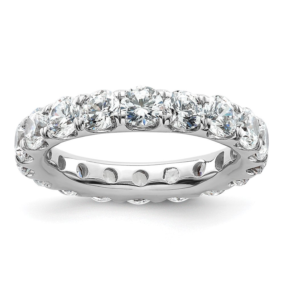 14k White Gold Polished Size 5.5 U-Shared Prong 3 carat Diamond Complete Eternity Band