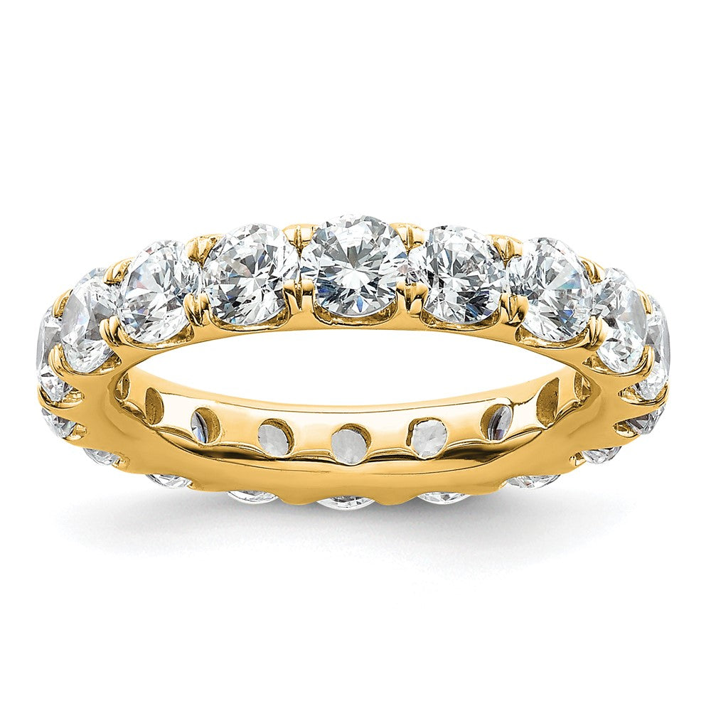 14k Polished Size 5 U-Shared Prong 3 carat Diamond Complete Eternity Band