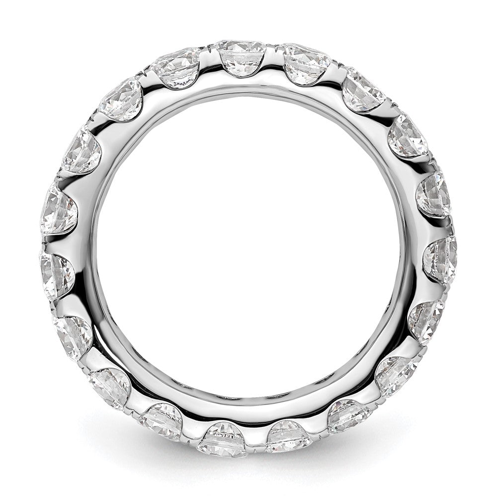 14k White Gold Polished Size 6.5 U-Shared Prong 3 carat Diamond Complete Eternity Band