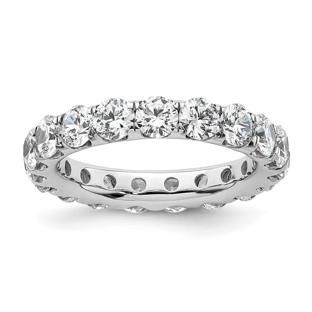 14k White Gold Polished Size 6 U-Shared Prong 3 carat Diamond Complete Eternity Band