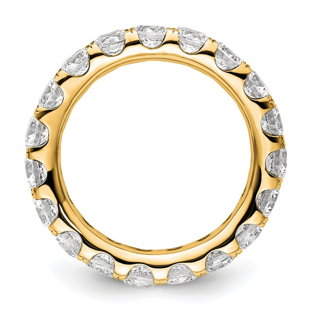 14k Polished Size 6.5 U-Shared Prong 3 carat Diamond Complete Eternity Band