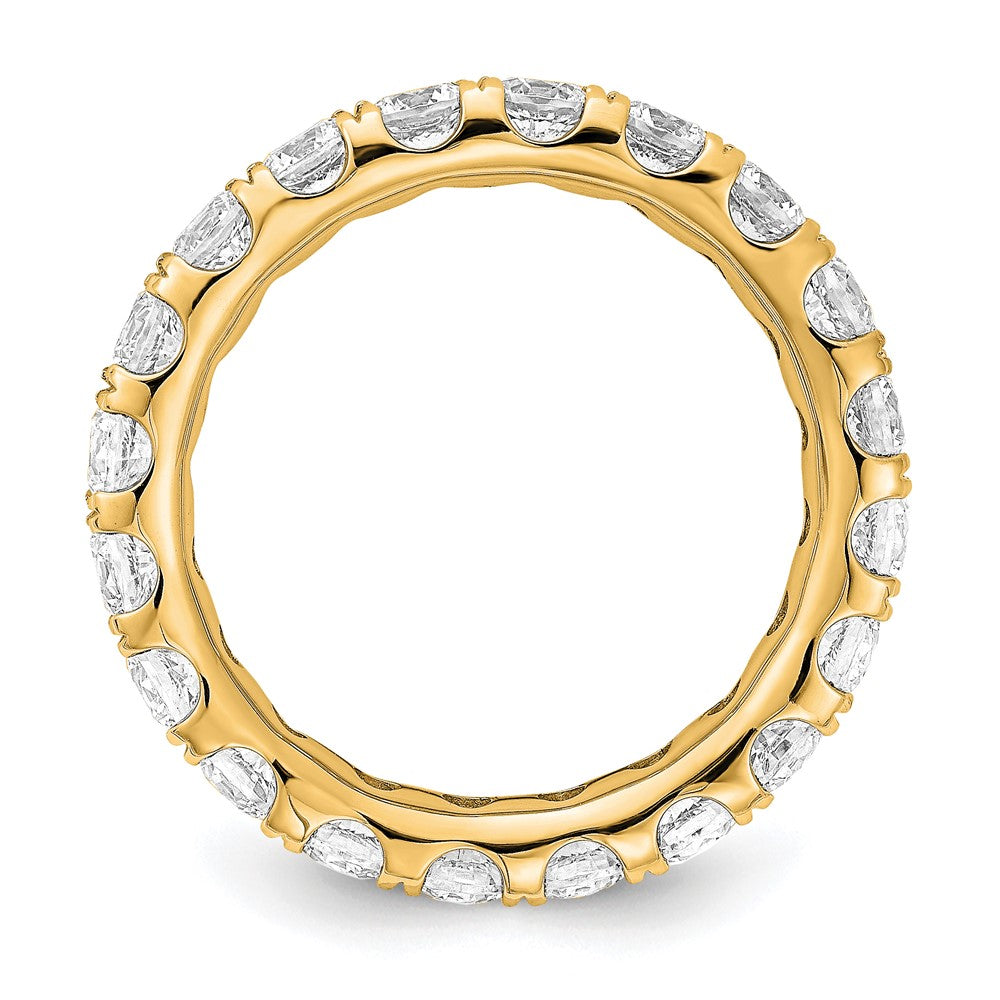 14k Polished Size 7.5 U-Shared Prong 3 carat Diamond Complete Eternity Band