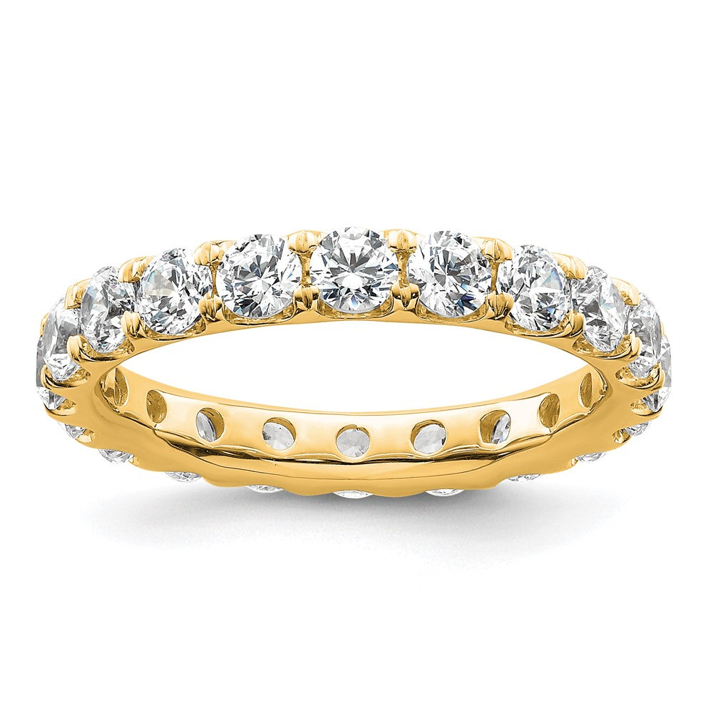 14k Polished Size 8 U-Shared Prong 3 carat Diamond Complete Eternity Band