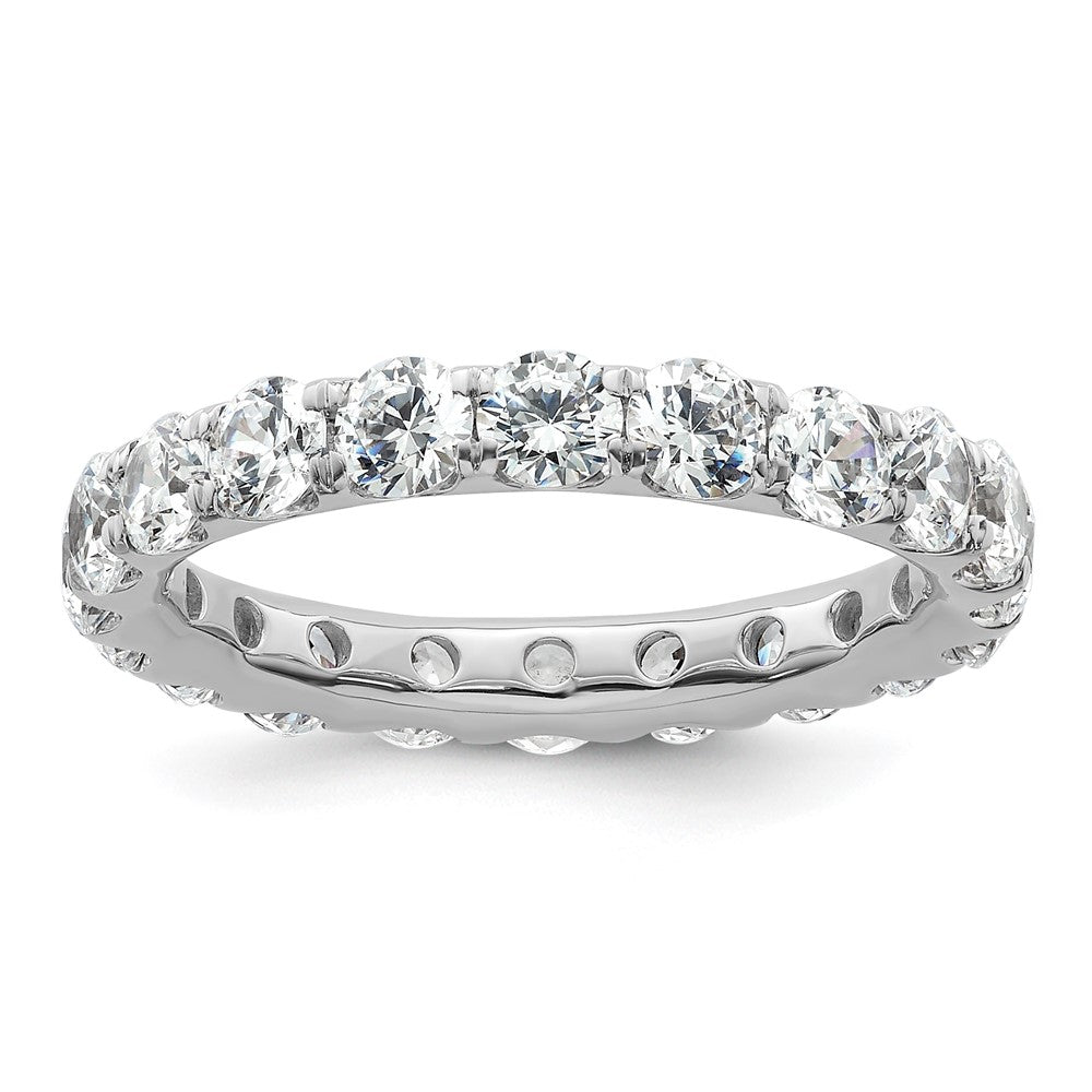 14k White Gold Polished Size 9 U-Shared Prong 3 carat Diamond Complete Eternity Band