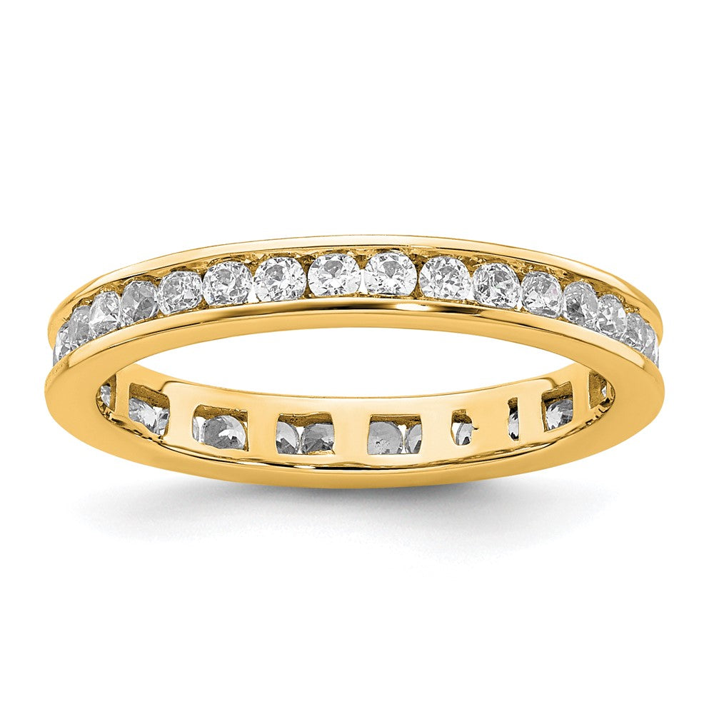 14k Polished Size 4.5 Channel-set 1/2 carat Diamond Complete Eternity Band