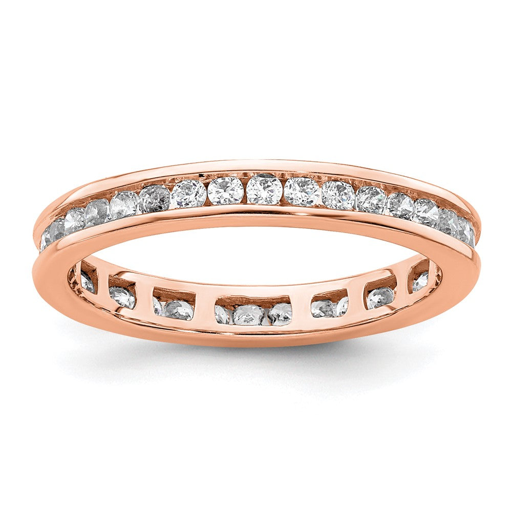 14k Rose Gold Polished Size 5.5 Channel-set 1/2 carat Diamond Complete Eternity Band