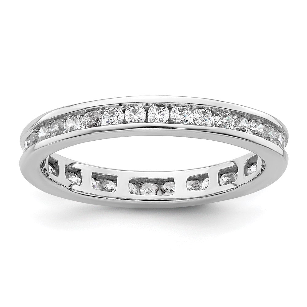 14k White Gold Polished Size 5.5 Channel-set 1/2 carat Diamond Complete Eternity Band