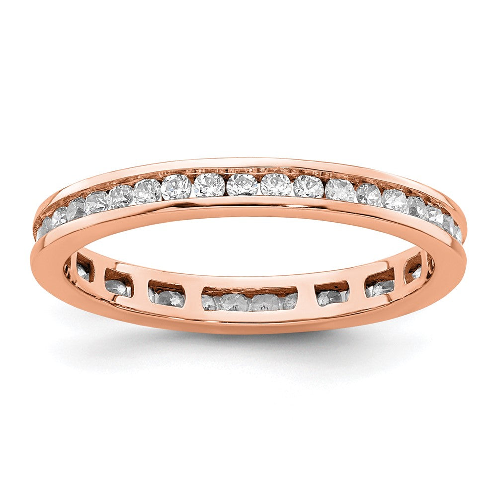 14k Rose Gold Polished Size 6.5 Channel-set 1/2 carat Diamond Complete Eternity Band