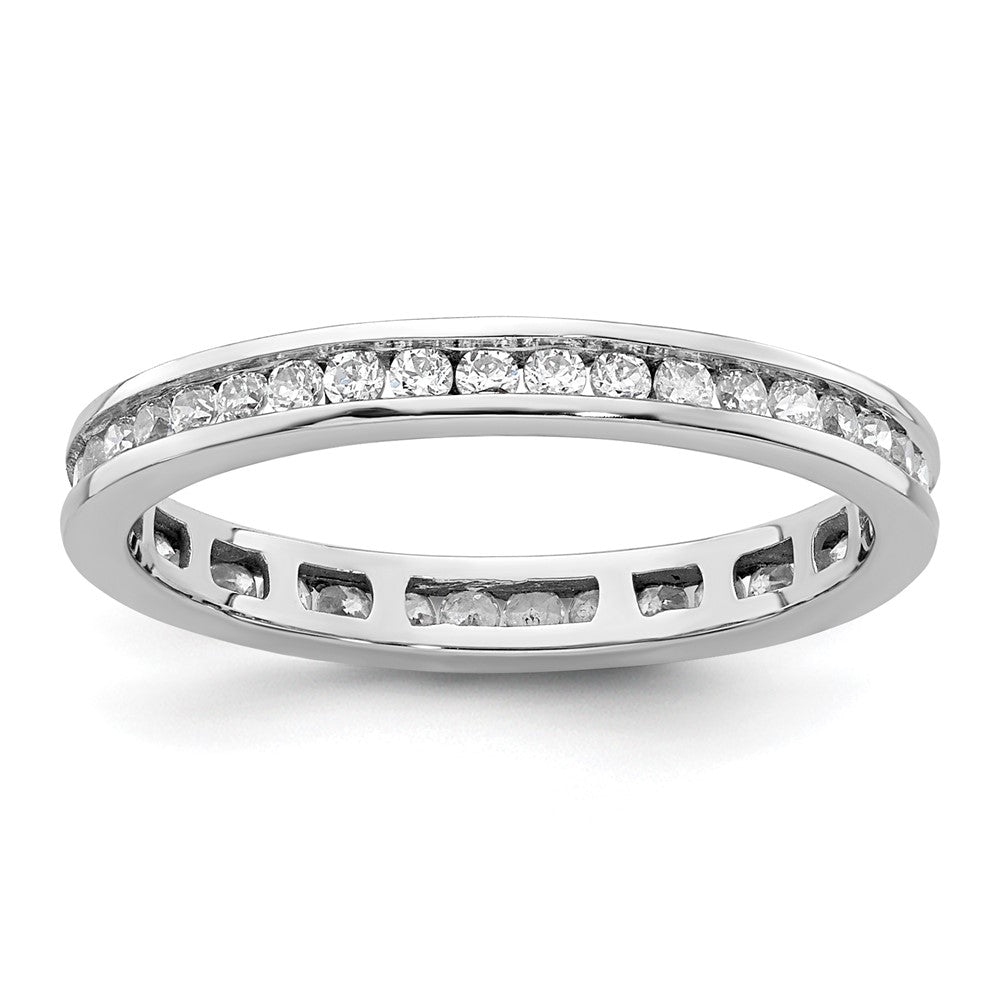 14k White Gold Polished Size 6.5 Channel-set 1/2 carat Diamond Complete Eternity Band