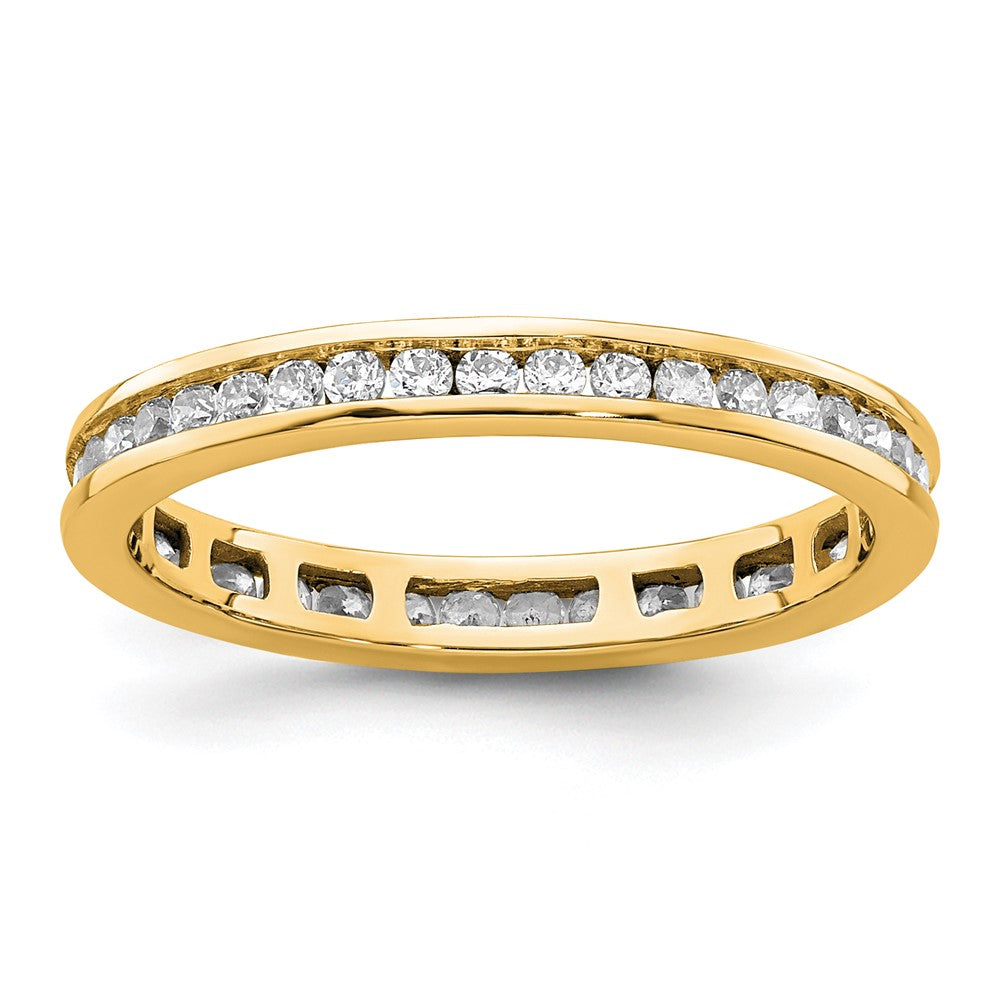 14k Polished Size 6.5 Channel-set 1/2 carat Diamond Complete Eternity Band