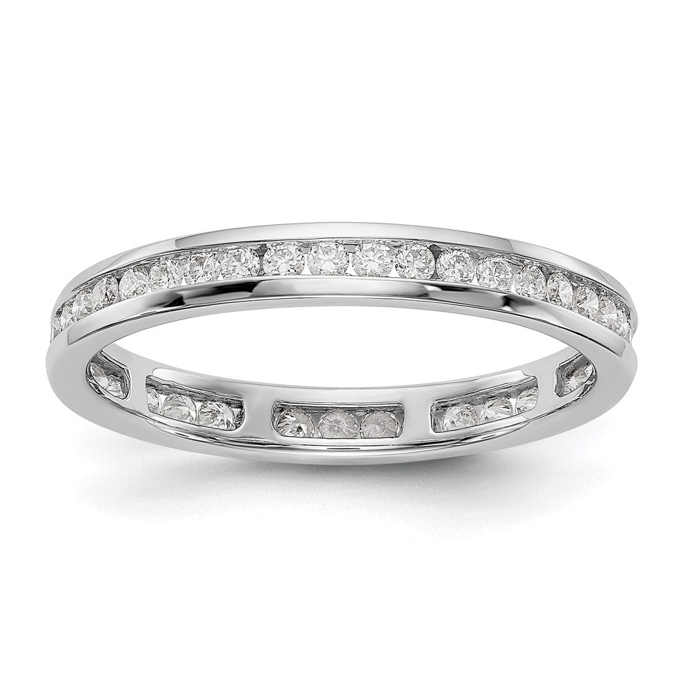 14k White Gold Polished Size 7 Channel-set 1/2 carat Diamond Complete Eternity Band