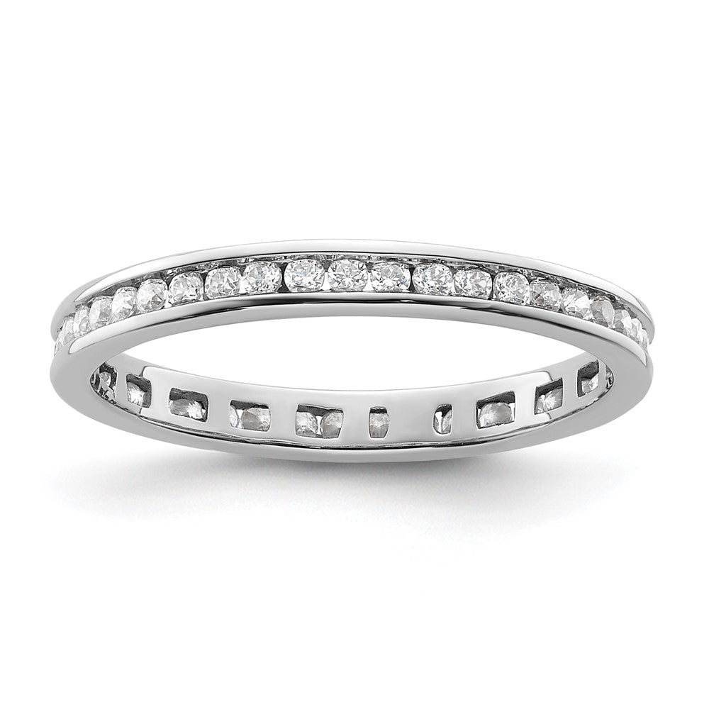 14k White Gold Polished Size 8.5 Channel-set 1/2 carat Diamond Complete Eternity Band