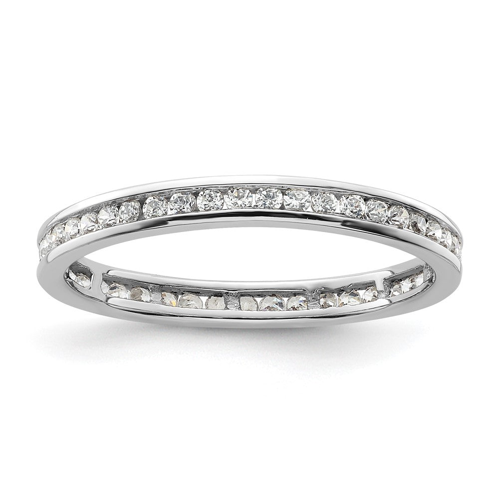 14k White Gold Polished Size 9 Channel-set 1/2 carat Diamond Complete Eternity Band