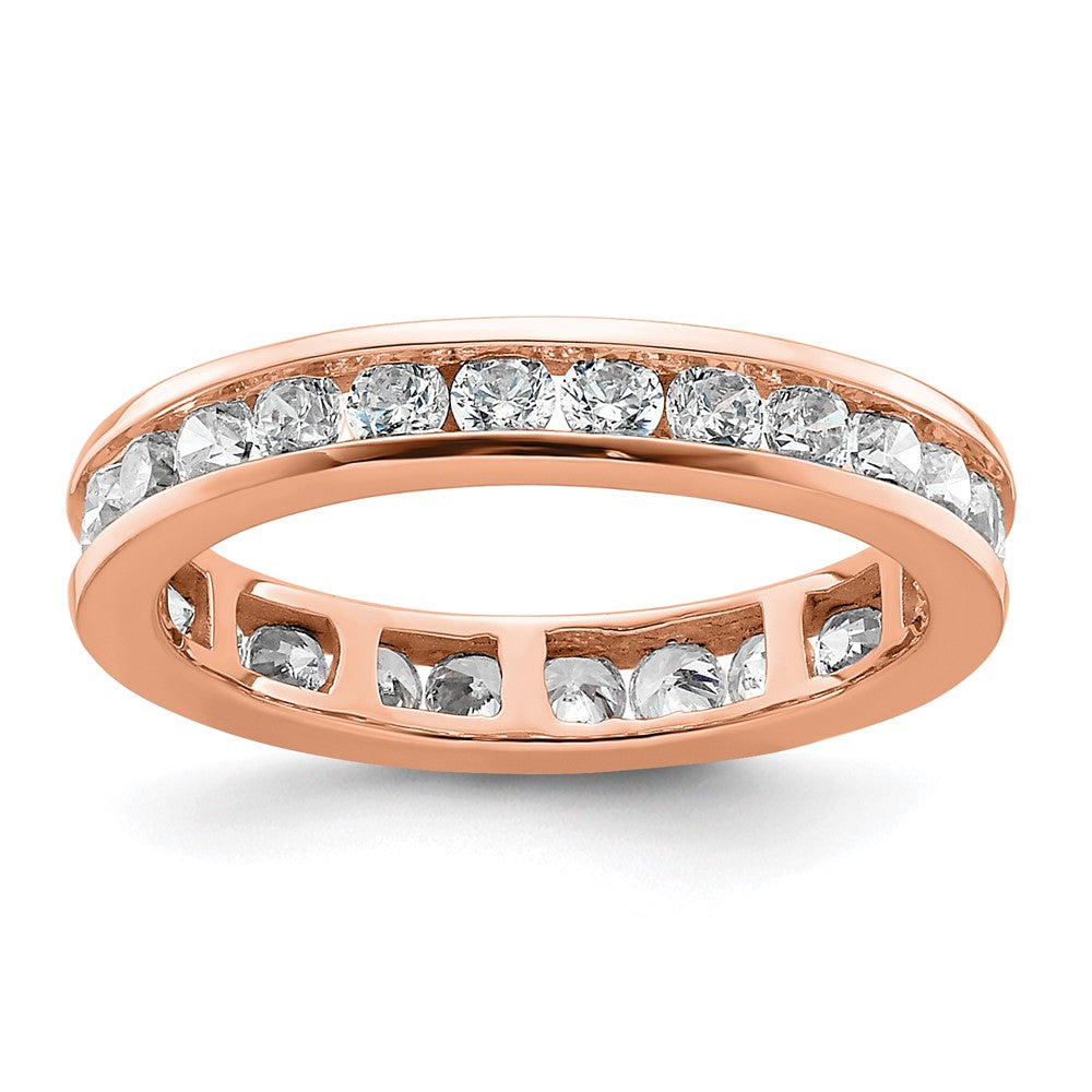 14k Rose Gold Polished Size 5 Channel-set 1 carat Diamond Complete Eternity Band