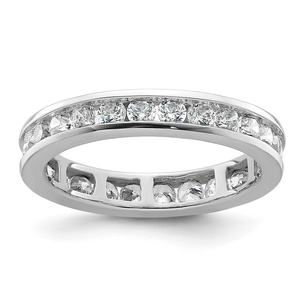 14k White Gold Polished Size 5 Channel-set 1 carat Diamond Complete Eternity Band