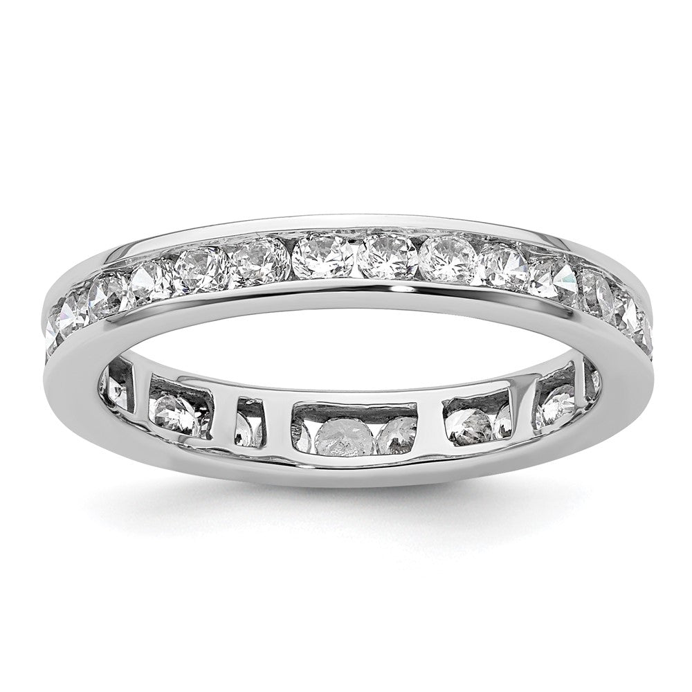 14k White Gold Polished Size 6 Channel-set 1 carat Diamond Complete Eternity Band