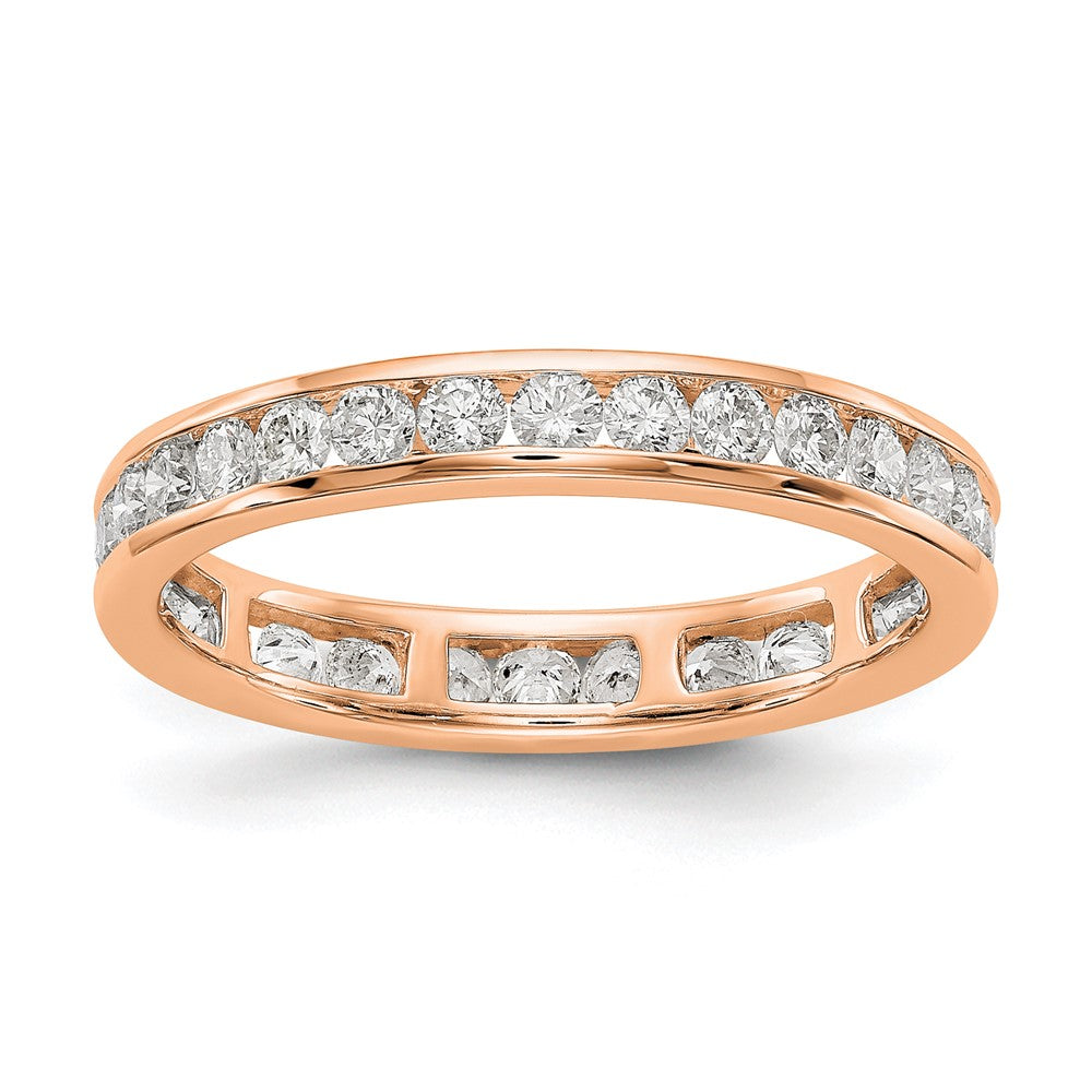 14k Rose Gold Polished Size 7.5 Channel-set 1 carat Diamond Complete Eternity Band