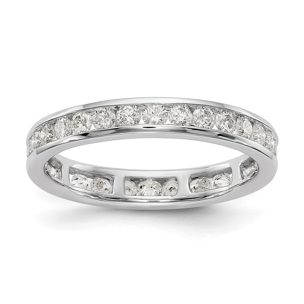 14k White Gold Polished Size 7.5 Channel-set 1 carat Diamond Complete Eternity Band