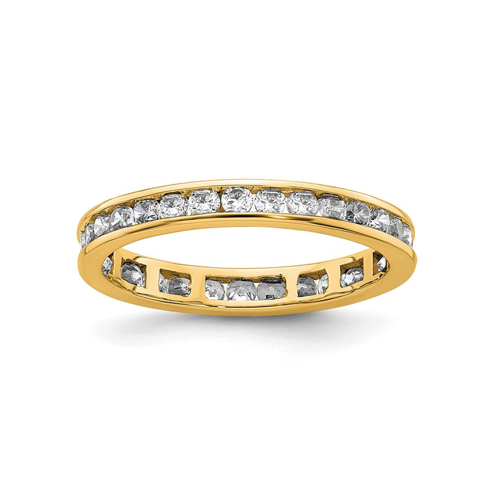 14k Polished Size 8.5 Channel-set 1 carat Diamond Complete Eternity Band