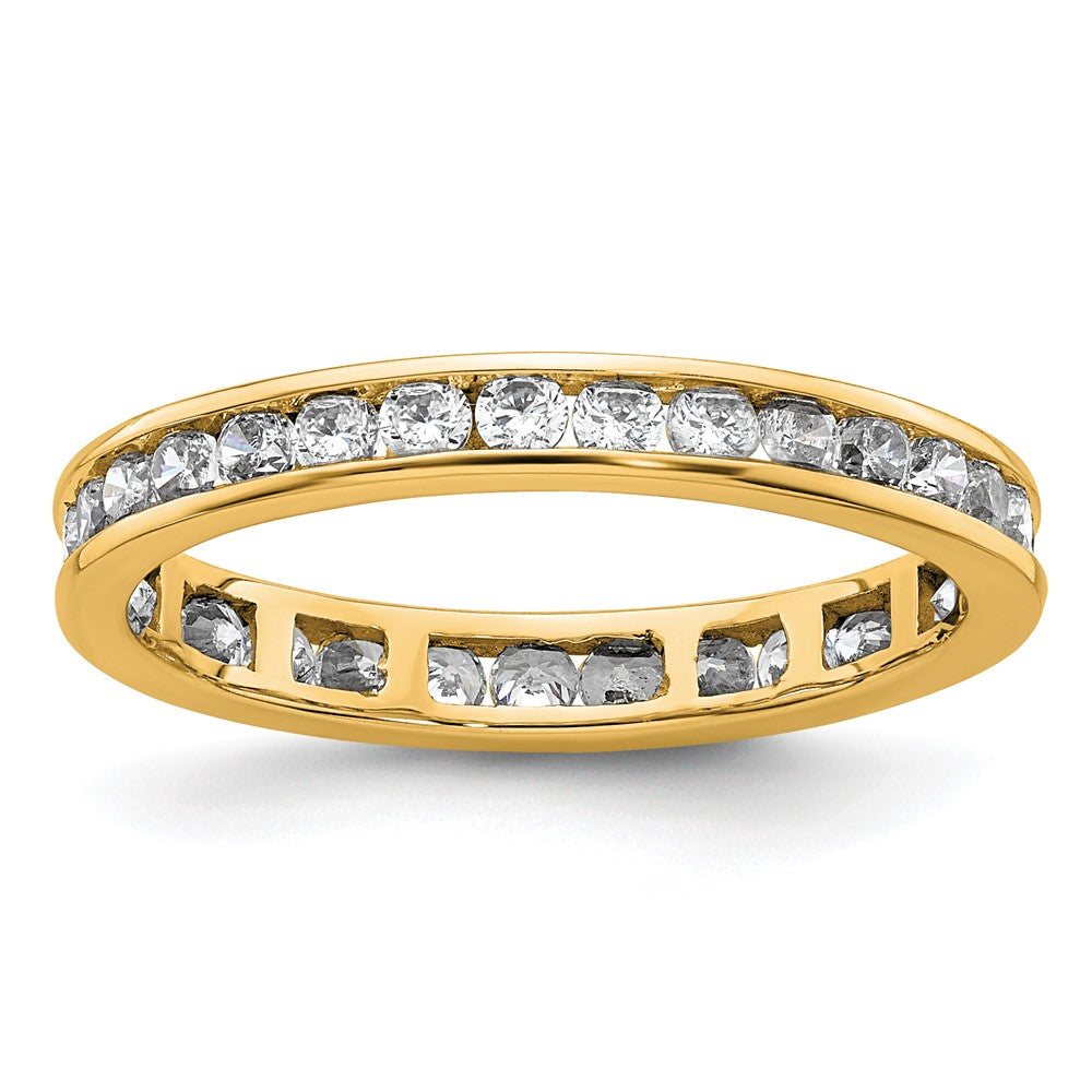 14k Polished Size 8.5 Channel-set 1 carat Diamond Complete Eternity Band