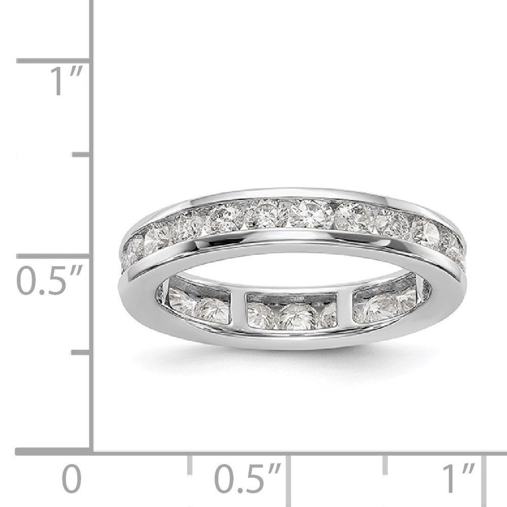 14k White Gold Polished Channel Diamond Eternity Band