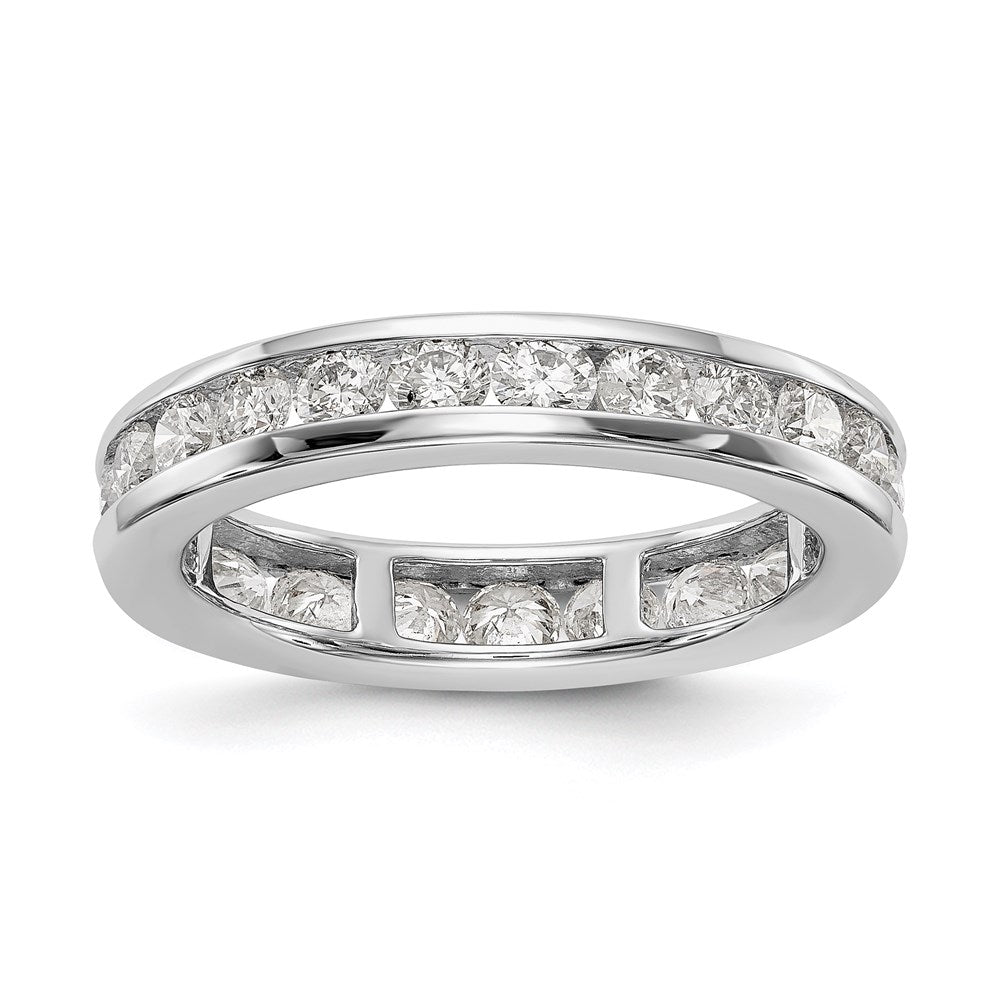 14k White Gold Polished Channel Diamond Eternity Band