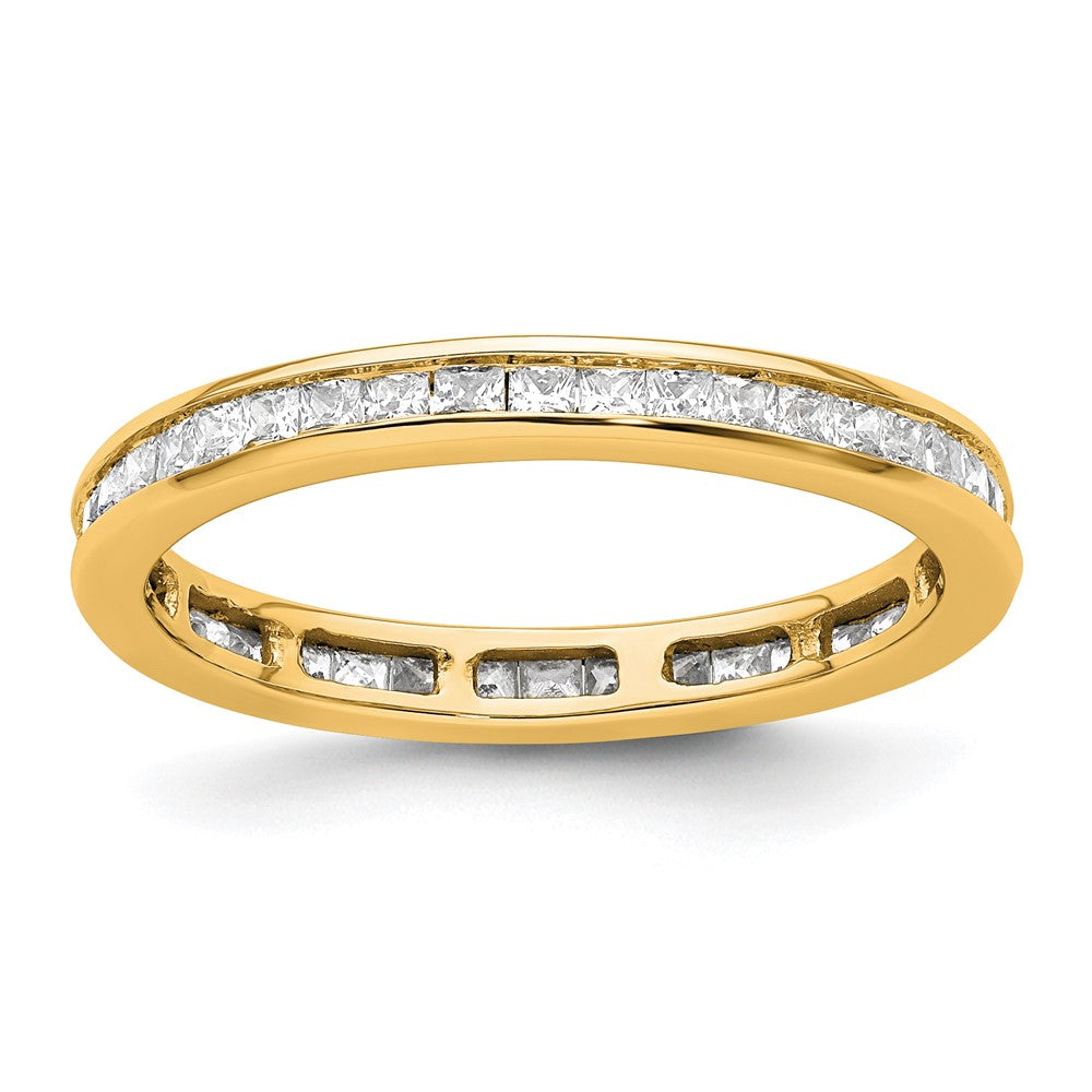 14k Polished Size 8 Channel-set 1 carat Princess Diamond Complete Eternity Band