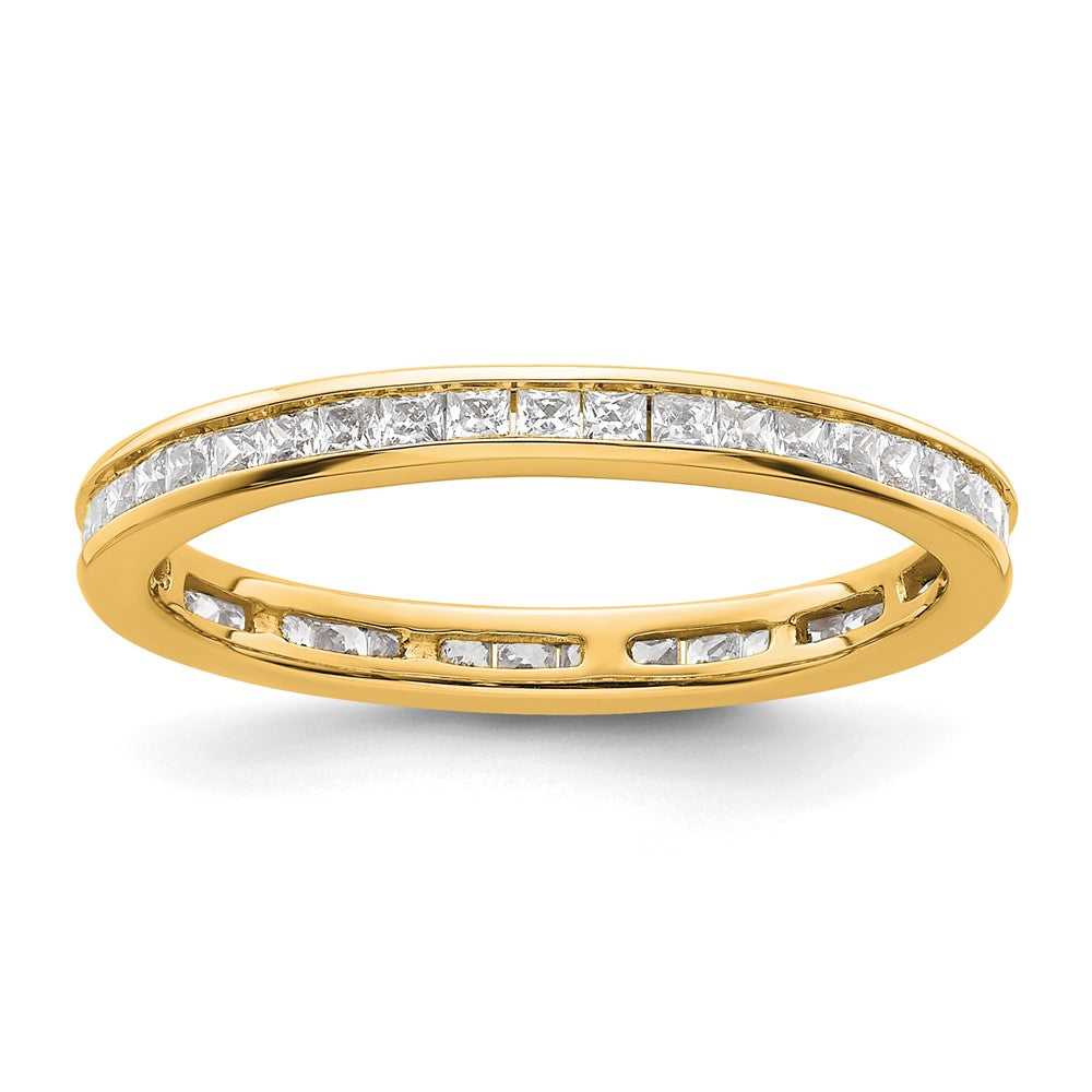 14k Polished Size 9 Channel-set 1 carat Princess Diamond Complete Eternity Band