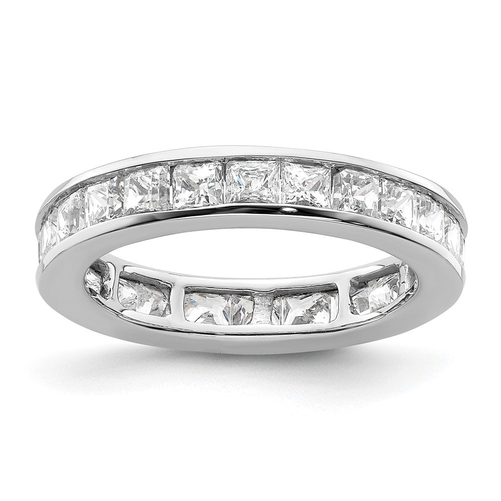 14k White Gold Polished Size 5.5 Channel-set 2 carat Princess Diamond Complete Eternity Band