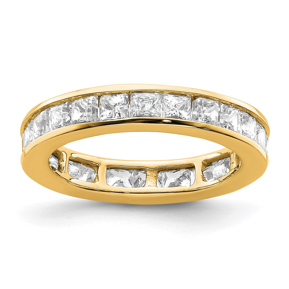 14k Polished Size 5.5 Channel-set 2 carat Princess Diamond Complete Eternity Band