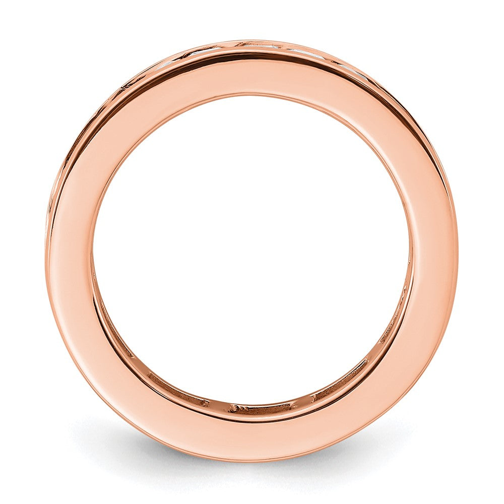 14k Rose Gold Polished Size 6.5 Channel-set 2 carat Princess Diamond Complete Eternity Band