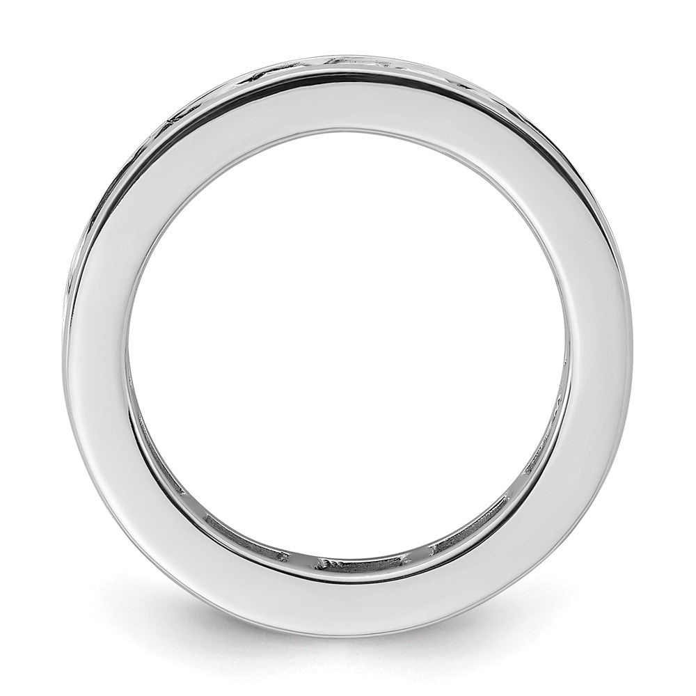 14k White Gold Polished Size 6.5 Channel-set 2 carat Princess Diamond Complete Eternity Band