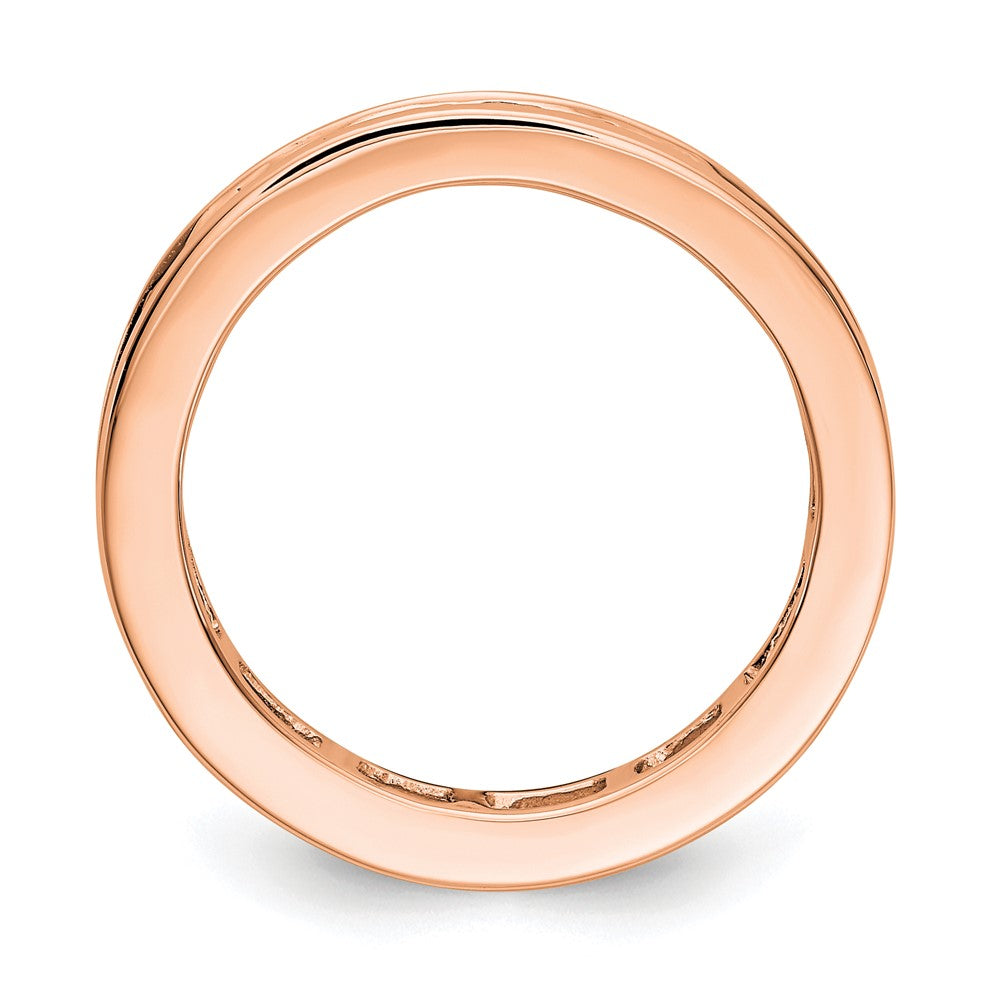 14k Rose Gold Polished Size 7.5 Channel-set 2 carat Princess Diamond Complete Eternity Band