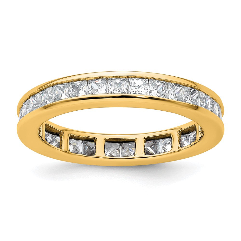 14k Polished Size 9 Channel-set 2 carat Princess Diamond Complete Eternity Band