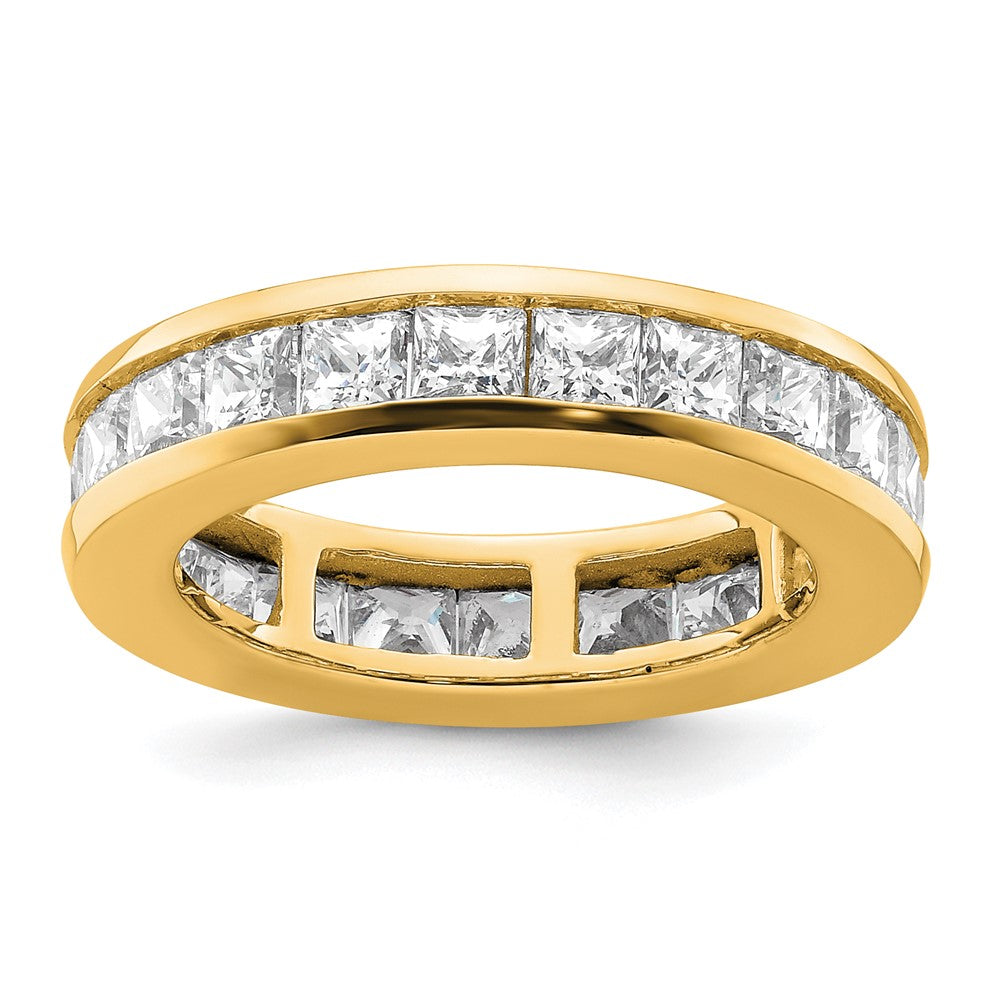 14k Polished Size 5 Channel-set 3 carat Princess Diamond Complete Eternity Band