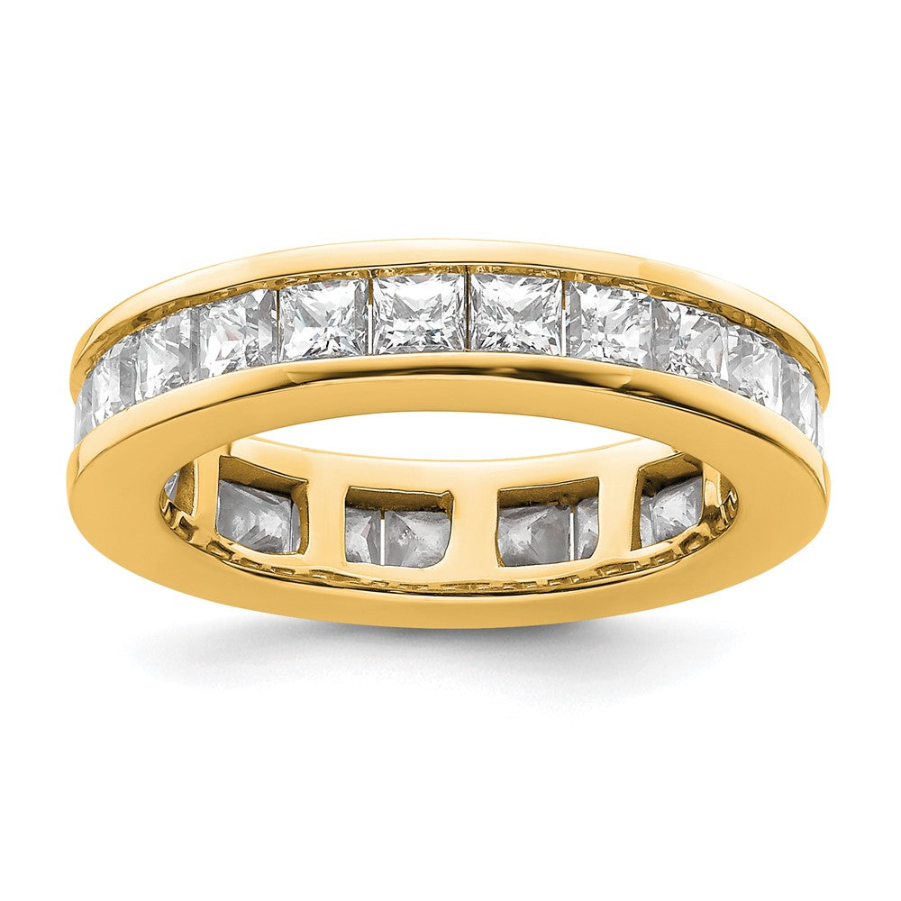 14k Polished Size 6 Channel-set 3 carat Princess Diamond Complete Eternity Band
