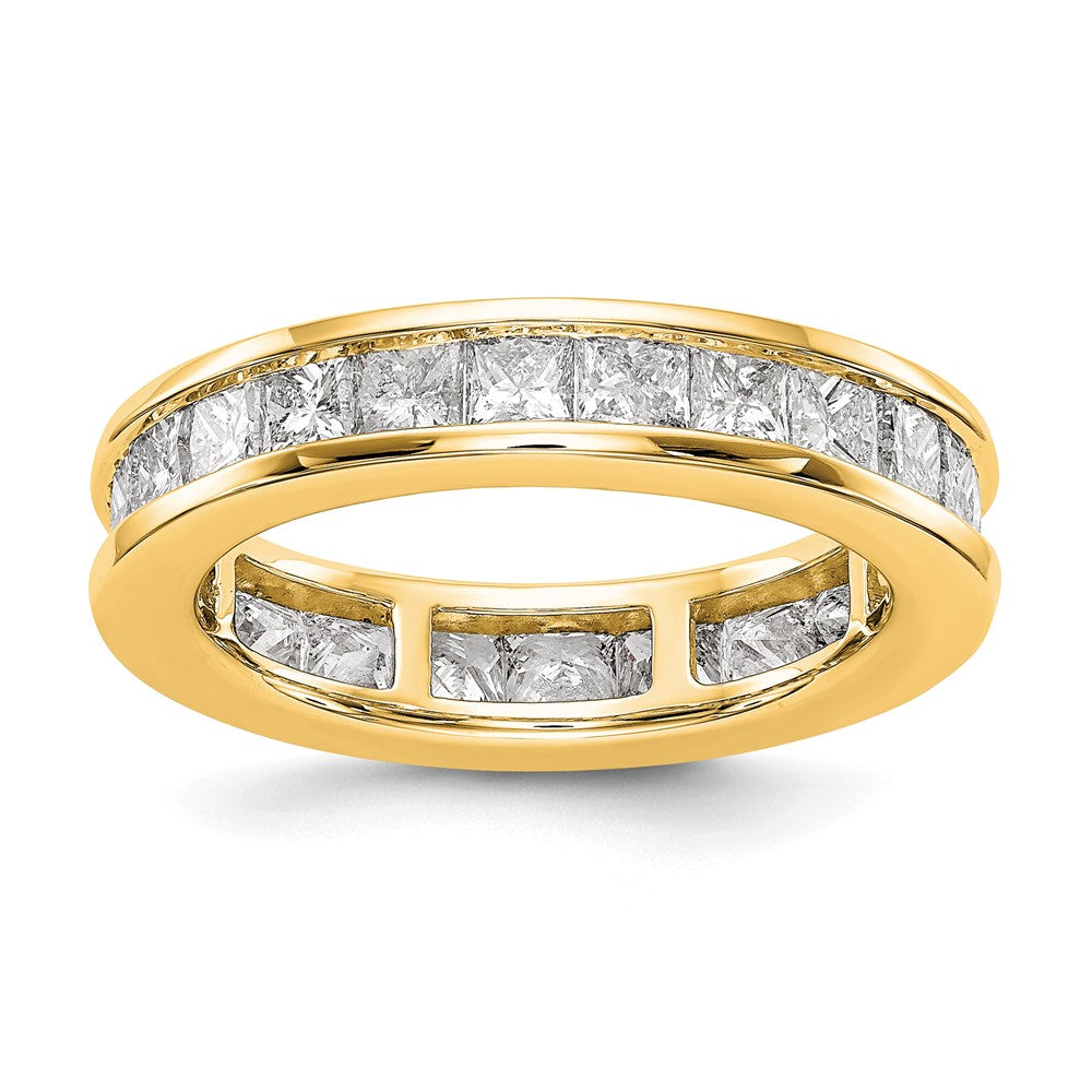 14k Polished Size 7.5 Channel-set 3 carat Princess Diamond Complete Eternity Band