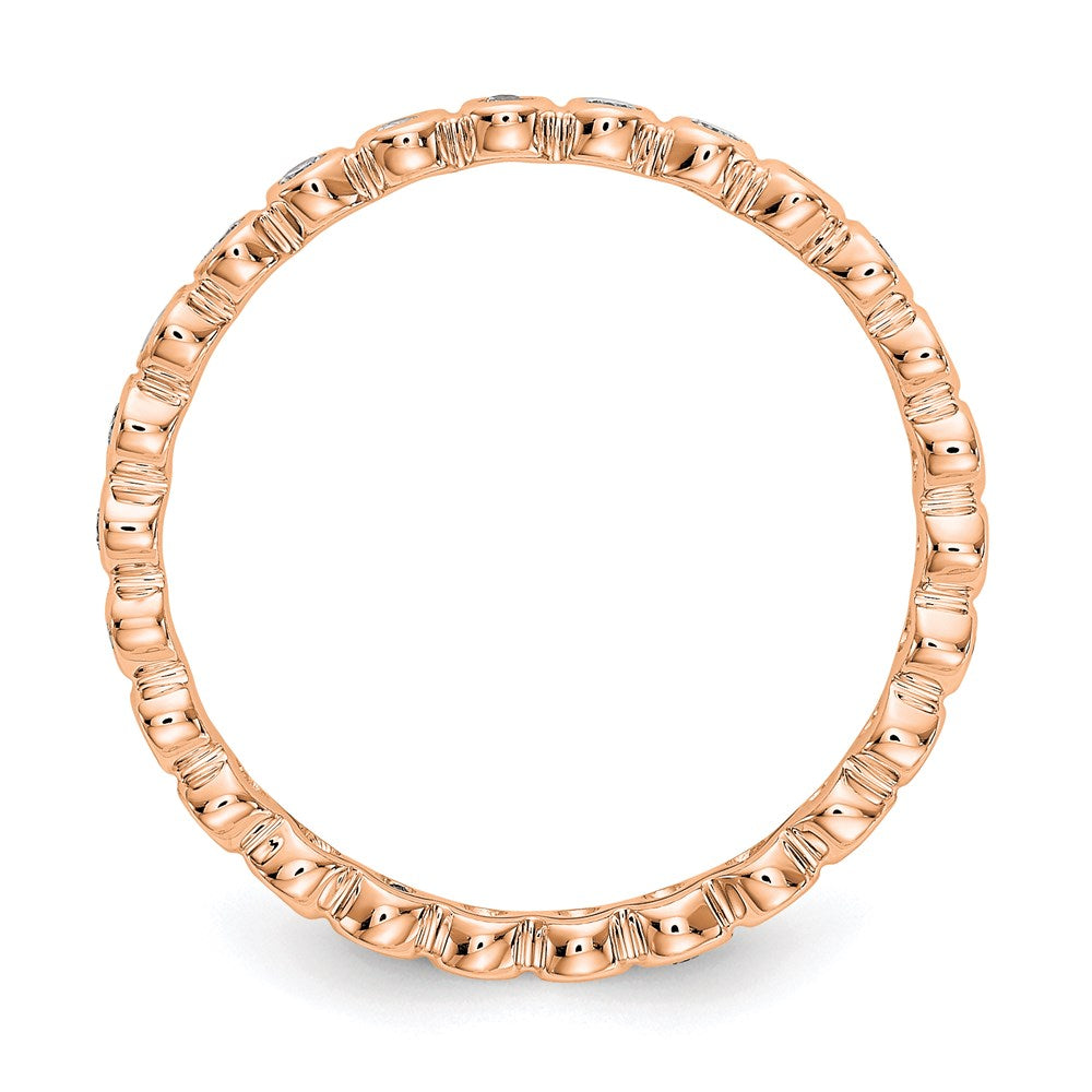 14k Rose Gold Polished 1/3ct Bezel Set Diamond Eternity Band