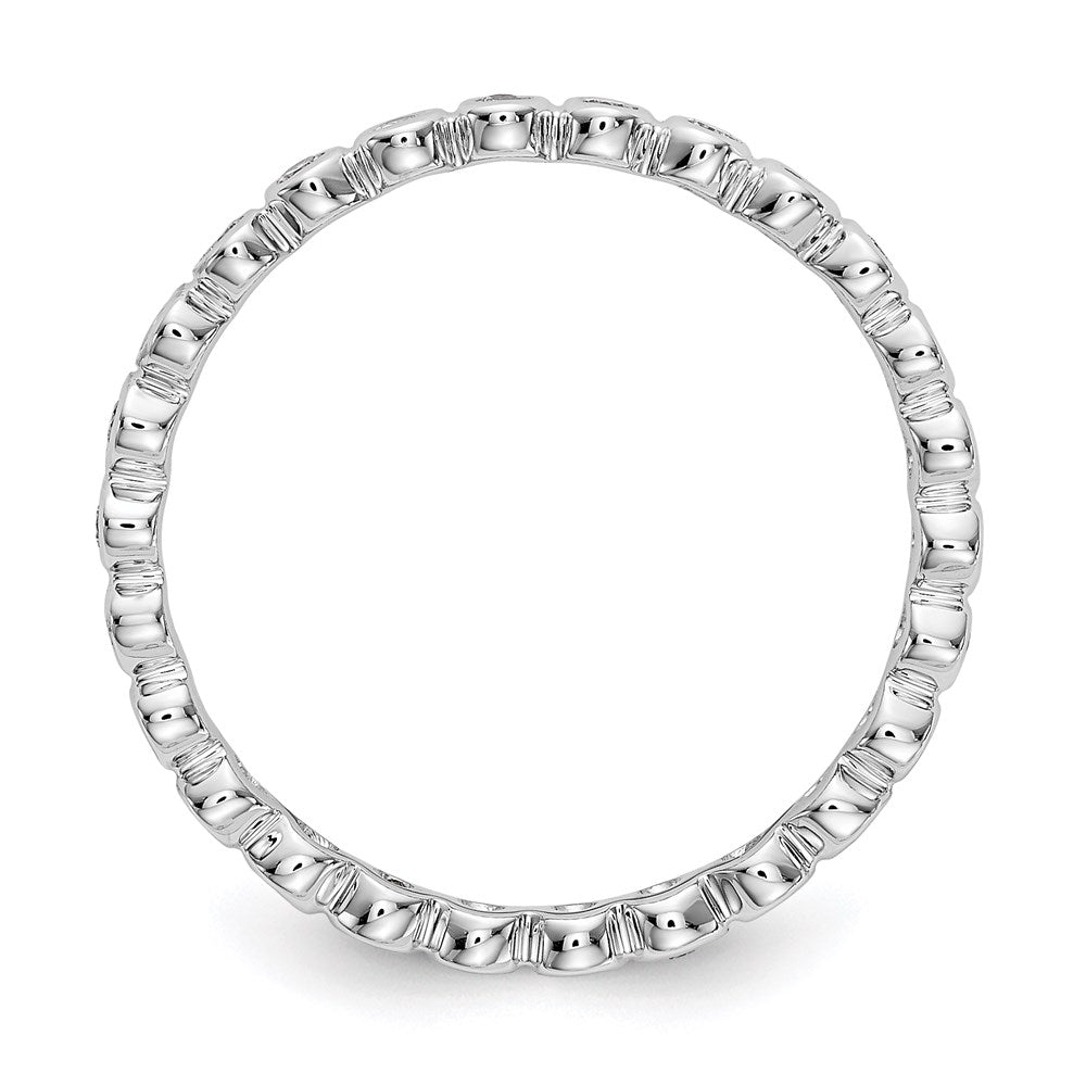 14k White Gold Polished 1/3ct Bezel Set Diamond Eternity Band