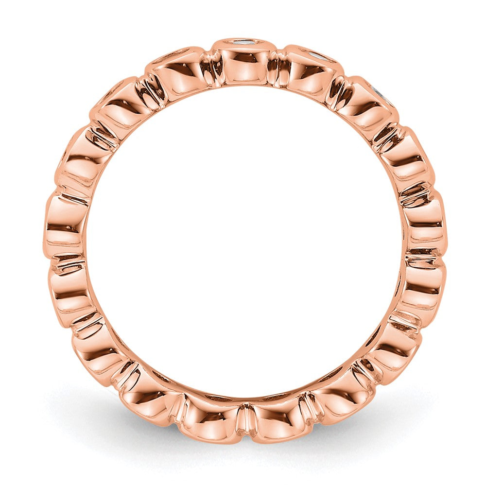 14k Rose Gold Polished Size 4.5 Bezel-set 1/2 carat Diamond Complete Eternity Band