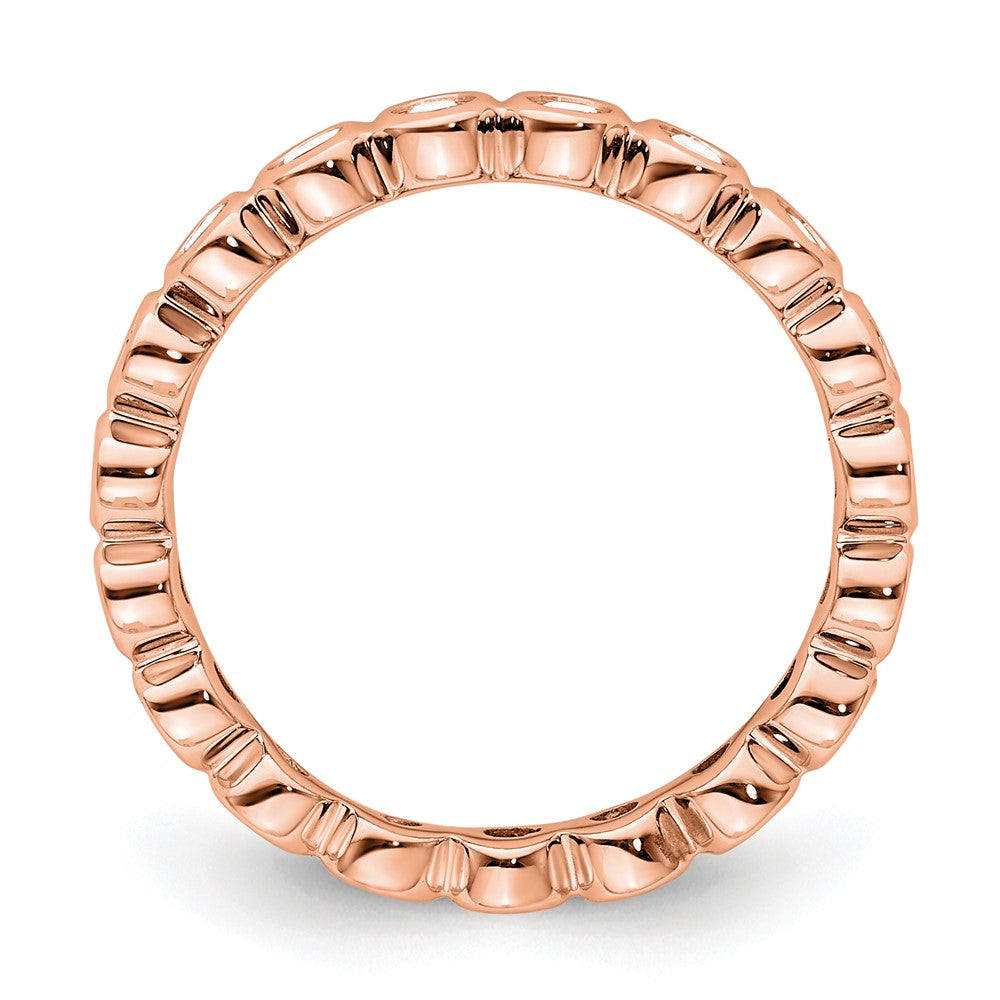 14k Rose Gold Polished Size 5.5 Bezel-set 1/2 carat Diamond Complete Eternity Band