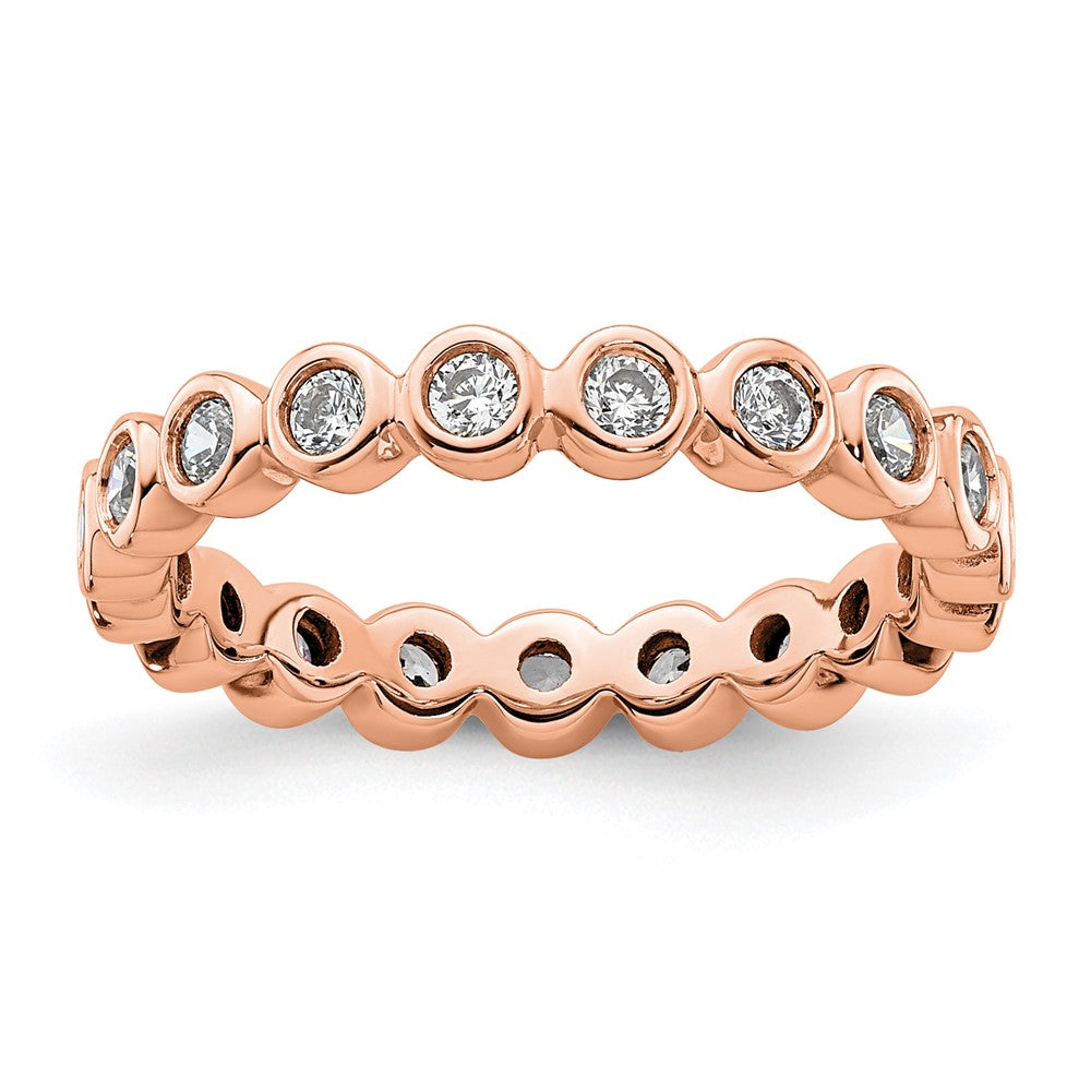 14k Rose Gold Polished Size 5.5 Bezel-set 1/2 carat Diamond Complete Eternity Band