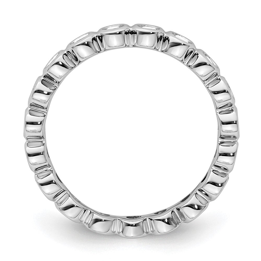 14k White Gold Polished Size 5.5 Bezel-set 1/2 carat Diamond Complete Eternity Band